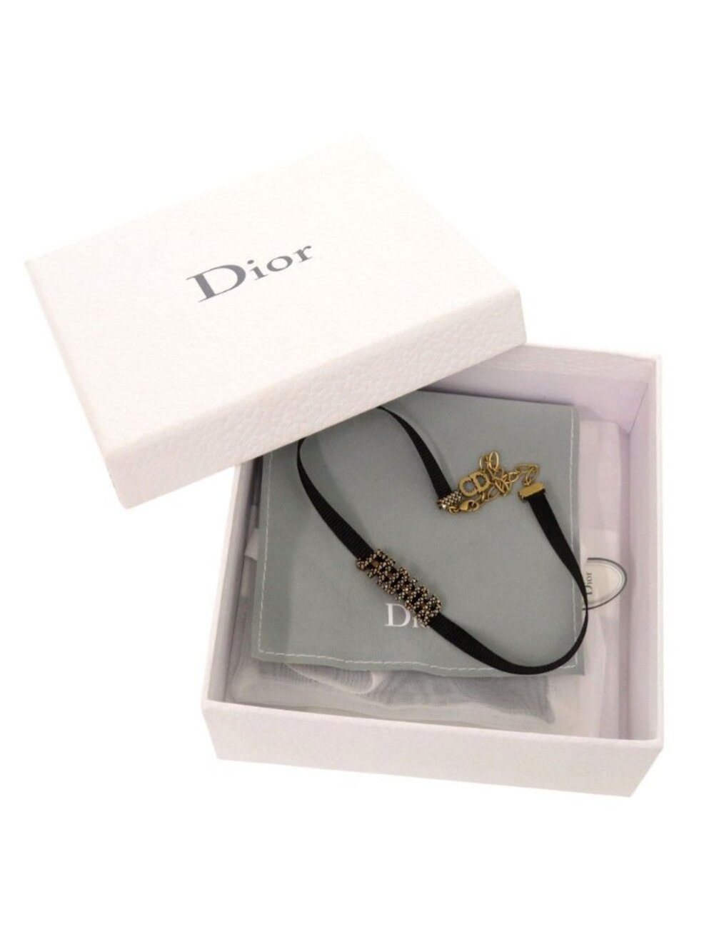 Dior J'adior Velour Stone Black Choker Necklace - Picture 2 of 4
